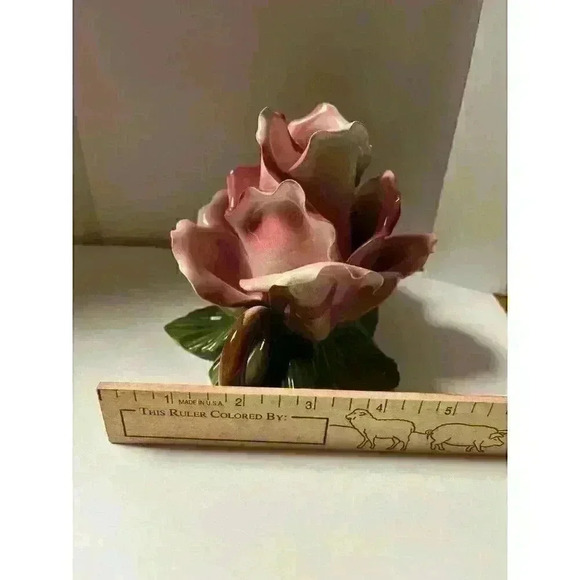 Vintage Italian Capodimonte Porcelain Pink Rose - Picture 6 of 8